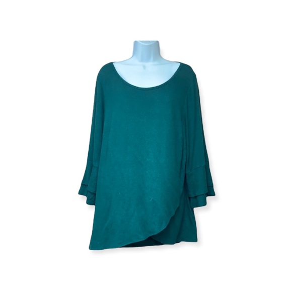 Sz1X IN Studio Green 3/4 Sleeve Top - Picture 2 of 6